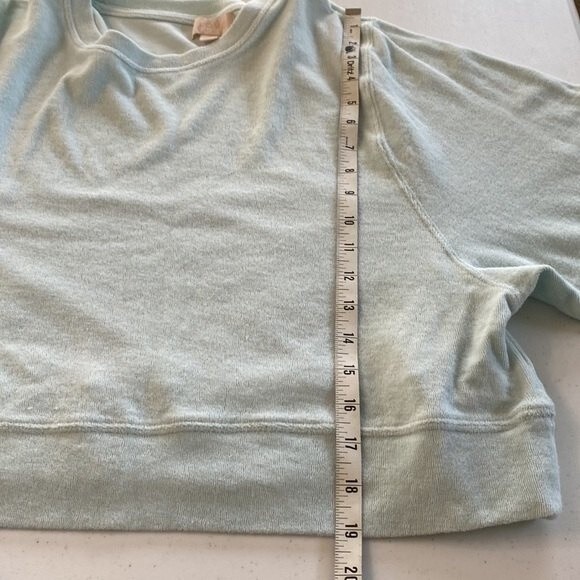 Gap Love by Gap Terry Long Sleeve Cropped Top Mint Green Long Sleeve Crew Neck - Picture 9 of 12